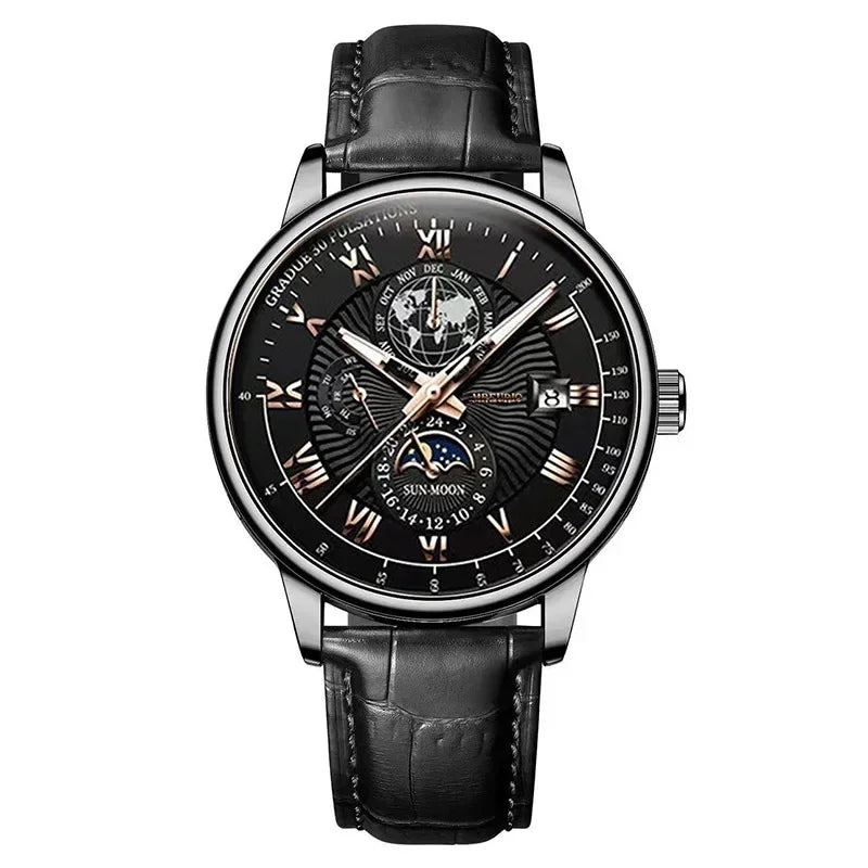 Eclavant Lunaris Chronograph – Moonphase Leather Edition