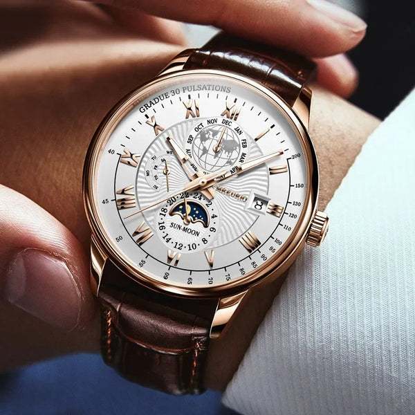 Eclavant Lunaris Chronograph – Moonphase Leather Edition